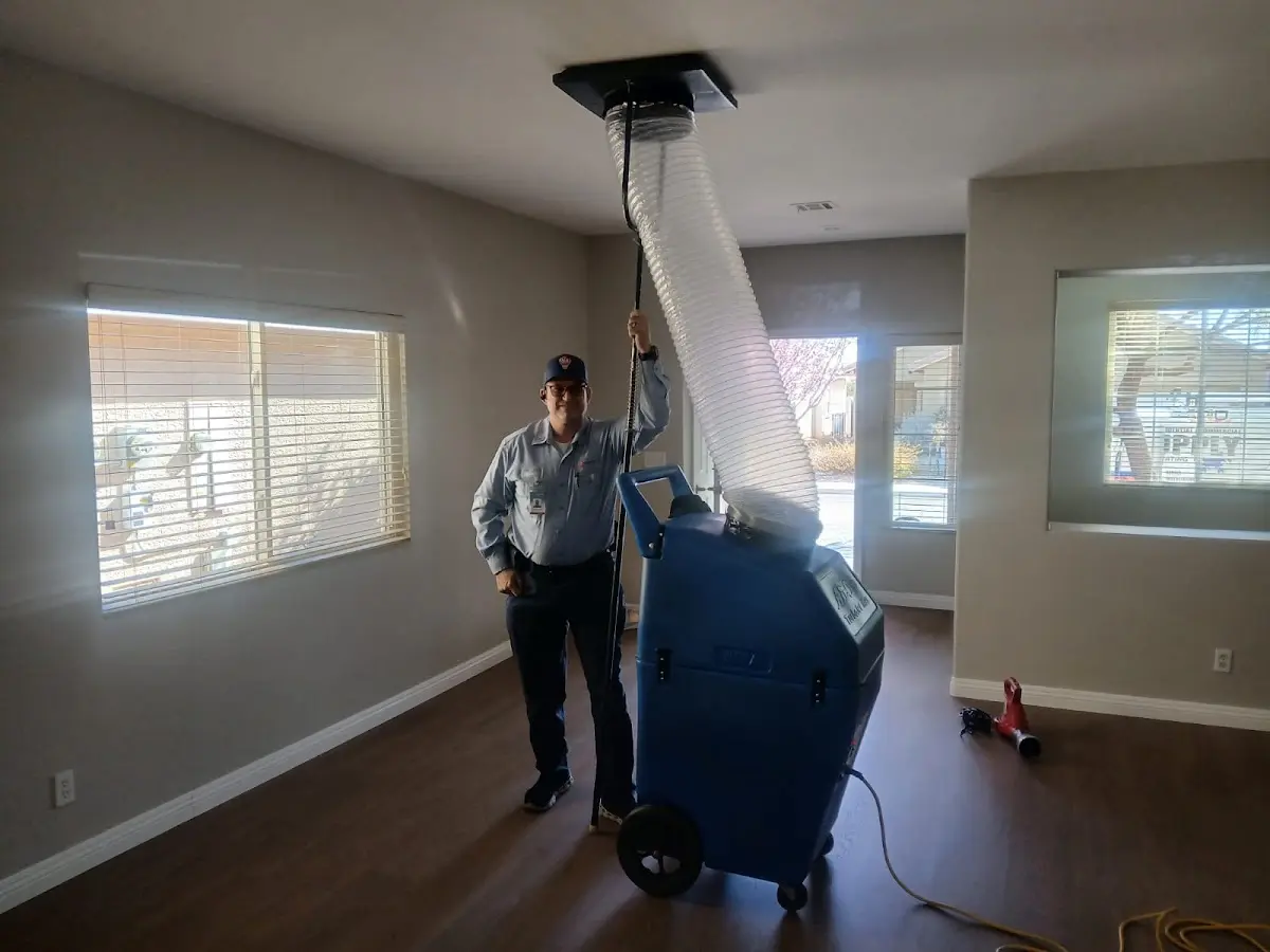 Professional Dryer Vent Cleaning work inside a Redding home